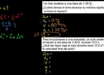 Elegir ecuaciones cinemáticas | Física | Khan Academy en Español