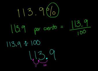 Convertir porcentaje a decimales. Ejemplo 2